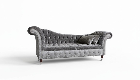 Graue Chesterfield Couch Sofa Polster 3 Sitzer Couchen Sitz Garnitur Sofas Neu