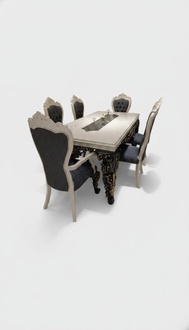 Großartiges Esszimmer Set Stilvoller Esstisch 4 Stühlen Elegant Set