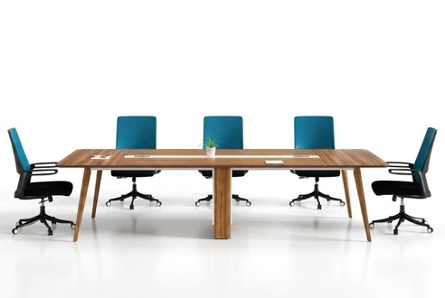Großer Brauner Konferenztisch Luxuriöse Arbeitszimmer Möbel Edle Möbel