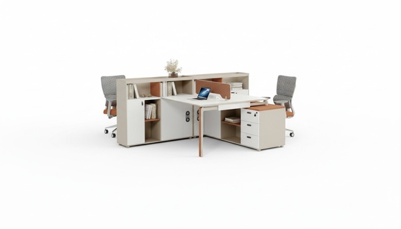 Großer Bürotisch Arbeitsplatz für 4 Personen Schreibtisch Moderne Büromobel