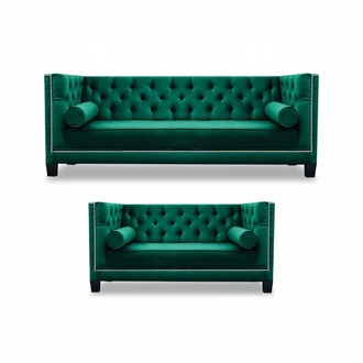 Grün Sofagarnitur Design Chesterfield Sofas Modern Couchen Sessel Sitz