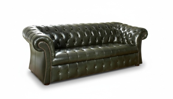 Grüne Chesterfield Sofa Couch Polster Stoff Leder Couchen Polster 3 Sitzer
