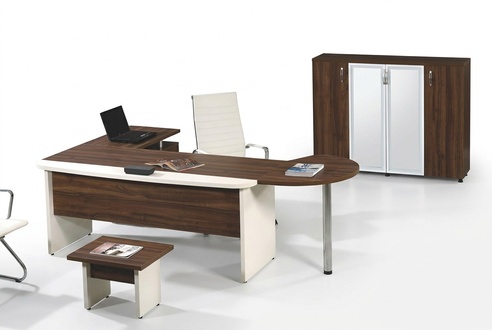 Gruppe Büro Eckbürotisch Arbeitszimmermöbel Schrank 3tlg Braun Holz