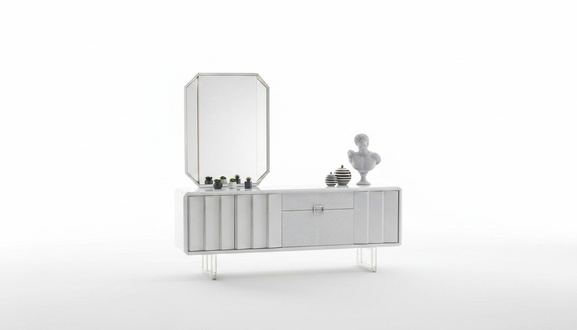 Gruppe Sideboard Spiegel Kommode Schränke Holz Möbel Weiß Wohnzimmer