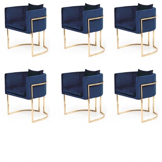 GruppeTextil Polster Stühle Gastro Esszimmer Stoff Design Set 6 Stuhl