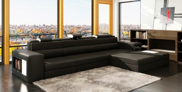 Wohnlandschaft Designer Sofa Couch L Form Leder Sofas Eck Garnitur Neu Haid -B