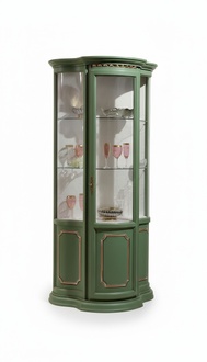 Halber Schrank Vitrinen Glas Schrank Vitrine Wohnzimmer Luxus Grün