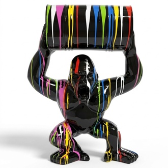 Handarbeit Abstrakte Figur Statue Design Bunte Skulptur King Kong Statuen Neu