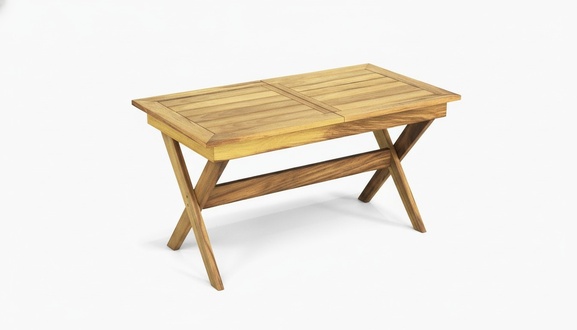 Hellbrauner Holztisch Designer Ausziehbarer Garten Tisch Terrassenmöbel