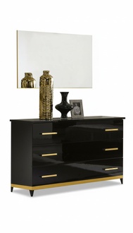 Hochglanz Kommode Kommoden Schrank Holz Spiegel Anrichte Konsole Konsolen 2tlg