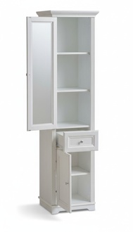 Hochschrank Badmöbel Unterschrank Hochschrank weiß Badschrank Badezimmer Holz