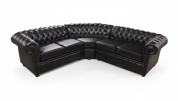 Hochwertige Leder Sofa Chesterfield Couch Polster Eck Garnitur Stoff Sitz