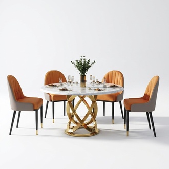 Hochwertige Wohnzimmer Rund Tische - Runde Designer Edelstahl Tisch Luxus Klasse