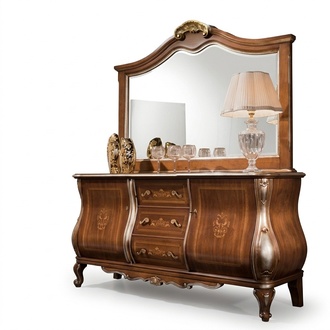 Hochwertiges luxuriöses klassische Wohnzimmer Sideboard Holz braun 200x53x100