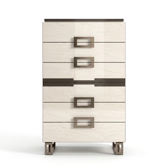 Hohe Kommode Sideboard Kommoden 6 Schubladen Hochschrank Schrank Holz Möbel Neu