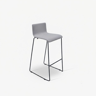 Hoher Grauer Barhocker Luxus Stühle Polsterbezug Designer Möbel Stil