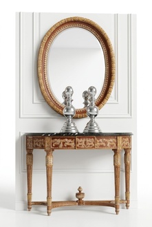 Holz Italienische Möbel 2tlg Set Möbel Stil Barock Konsolentisch mit Spiege Neu