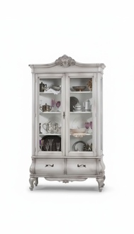 Holz Vitrine weiß Sideboard Design Schränke Italienische Möbel Schrank