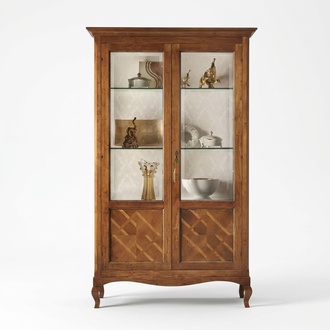 Holz Vitrinen Schrank Vitrine Wohnzimmer Möbel Glas Anrichte Luxus Neu