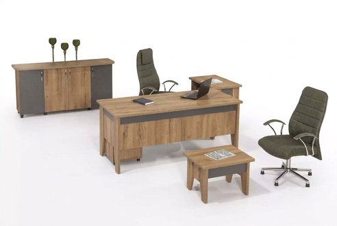 Holzmöbel Arbeitszimmer Set Büromöbel Schreibtisch Büroschrank 4tlg