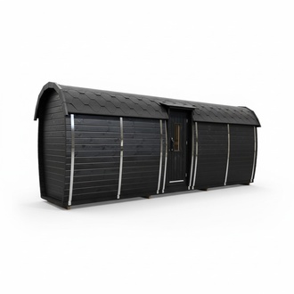 Holzsauna Außensauna Holz Kiefernholz Saunahaus Panorama Zimmer 590x230x260