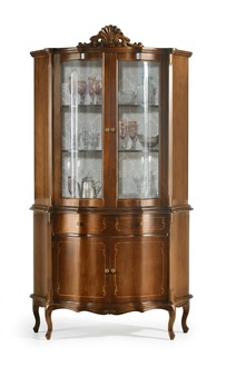 Holzvitrine Hochwertige Luxus Vitrine Schrank klassisches Design Möbel braun