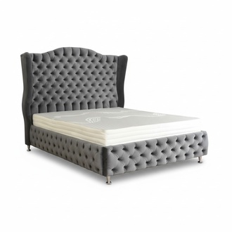 Hotel Polster Doppel Betten Chesterfield Bix XXL Samt Textil Bett Edles Design