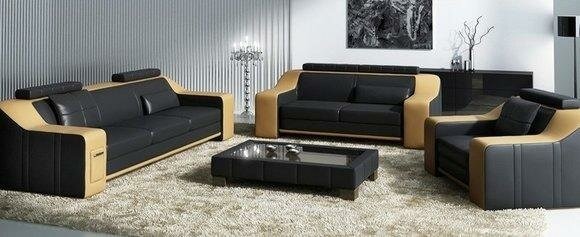 Sofagarnitur Sofa Couch Polster Leder Sitz Neu Sofas Set 3+2+1 Hutten G/B Neu