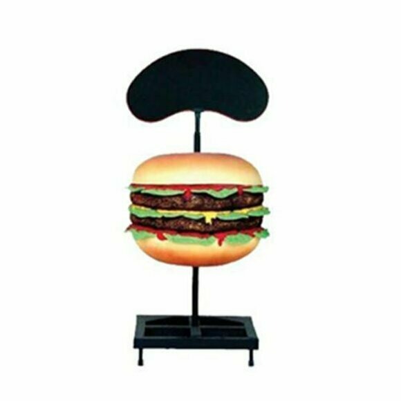 Skulptur Doppel Cheeseburger Hamburger Aufsteller Figur Statue Restaurant 160cm