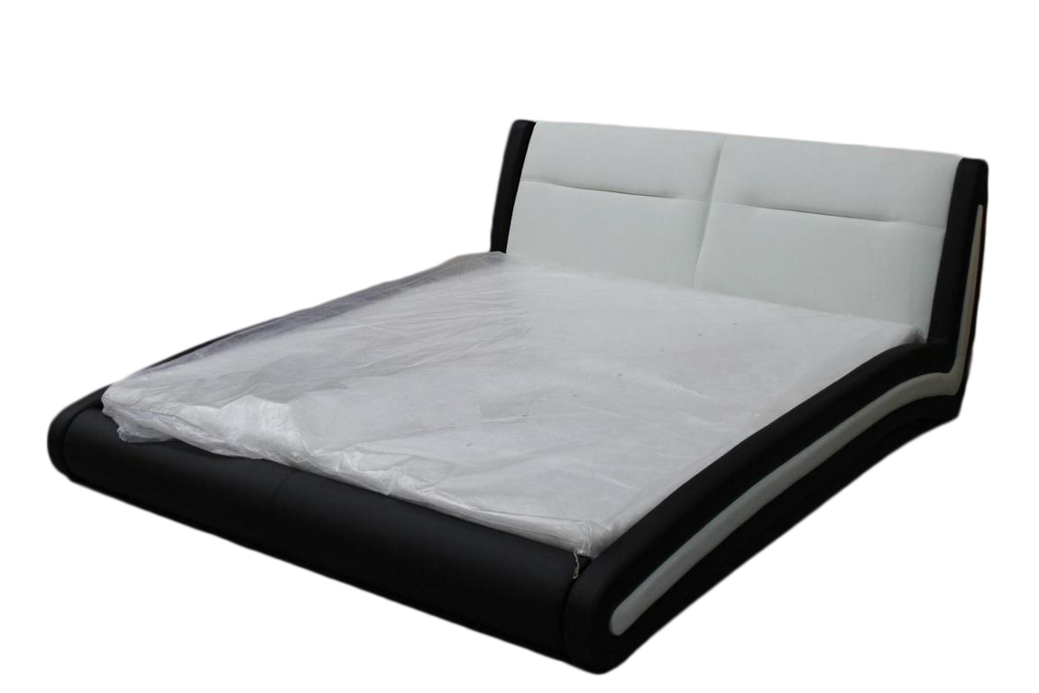 Design Bett Polster Betten Weiß/Schwarz Designer Doppelbett 180x200cm Sofort