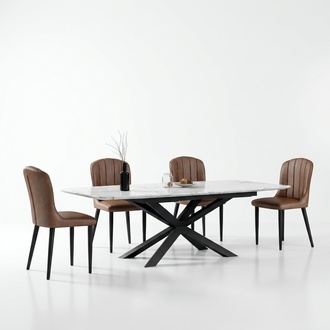 Italienische Designer Möbel Esstisch Büro Konferenz Luxus Tisch Metall Tische