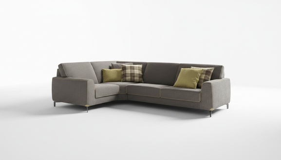 Italienische Eckcouch Sofa Couch Sofas Couchen Eck Garnitur Möbel Stoff Textil