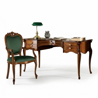 Italienische Klassisches Holz Möbel Luxus Design Schreibtisch Büromöbel Stil Barock Neu