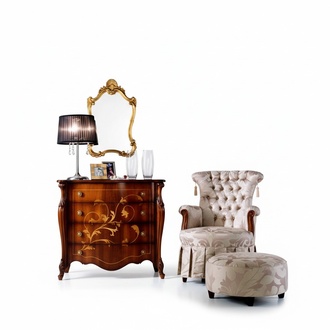 Italienische Möbel Design Kommode Schrank Braun Luxus Holz Möbel Barock Neu
