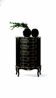 Italienische Möbel Stil Barock Schwarz Designer Schrank Kommode Möbel Holz Neu