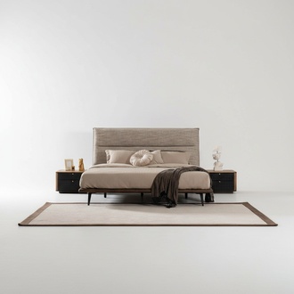 3tlg Luxus Italienische Schlafzimmer Bett 2x Nachttisch Modern Stil