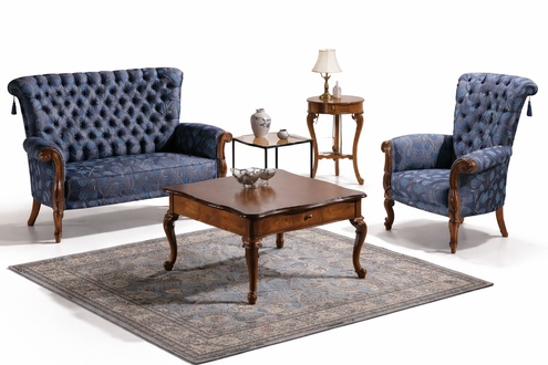 Italienische Sofagarnitur, Sofa, 2 Sessel, Couchtisch, Beistelltisch, 4-teiliges Luxus-Set, neu