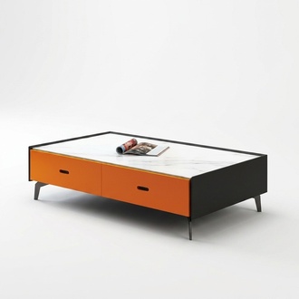 Italienische Stil Möbel Couchtisch Glas Tische Designer Tisch Wohnzimmer Orange