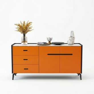 Italienische Stil Möbel Hoch Kommode Designer Schrank Schränke Orange Sideboard