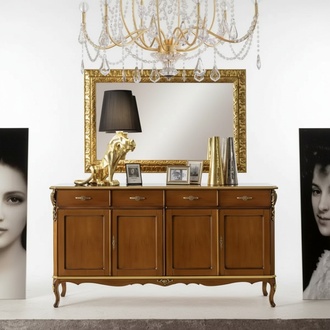 Italienische Stil Möbel Sideboard Schrank Designer Braun Kommode Neu