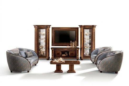 Italienische Wohnzimmer Polster Möbel Sofagarnitur 3+2+1 Komplett Set