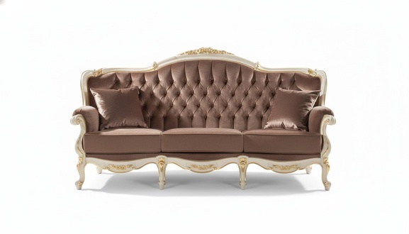 italienischer Stil Dreisitzer Sofa Wohnlandschaft Textilsofa 3 Sitz couch Sofas