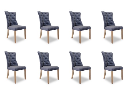 8x Stühle Stuhl Polster Design Chesterfield Garnitur Sessel Komplett Set!