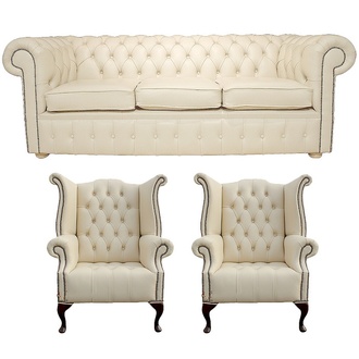 Chesterfield Sofagarnitur Leder Textil Chesterfield Komplett Set Sofa Couch 435