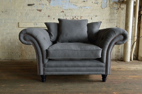 Chesterfield Sessel Fernseh Design Polster Sofa Couch Sofas 1 Sitzer Textil