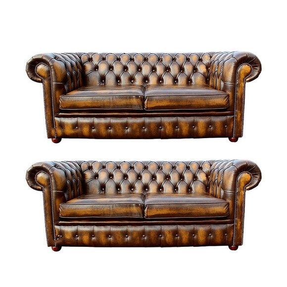 Chesterfield Design Luxus Polster Sofa Couch Sitz Garnitur Leder Textil Neu