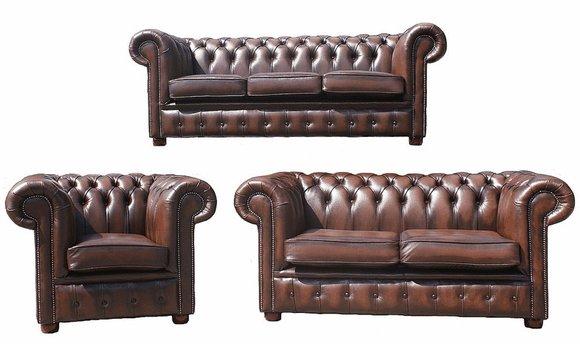 Chesterfield Couch Polster Sofas Klassischer Leder Sofagarnitur Sofa Couch Neu