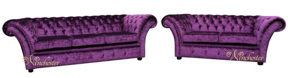 Chesterfield Couch Polster Sofas Sofa Couchen Leder Sofagarnitur 3+2 Neu #142