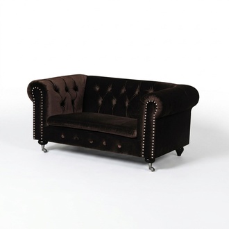 jvmoebel ® - Leder Sofa Couch Royal Braun Polster Zweisitzer Couch