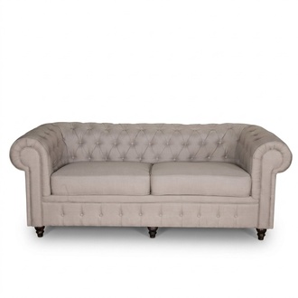 jvmoebel ® - Textil Sofa Couch - Beige Polster Dreisitzer Couch Garnitur